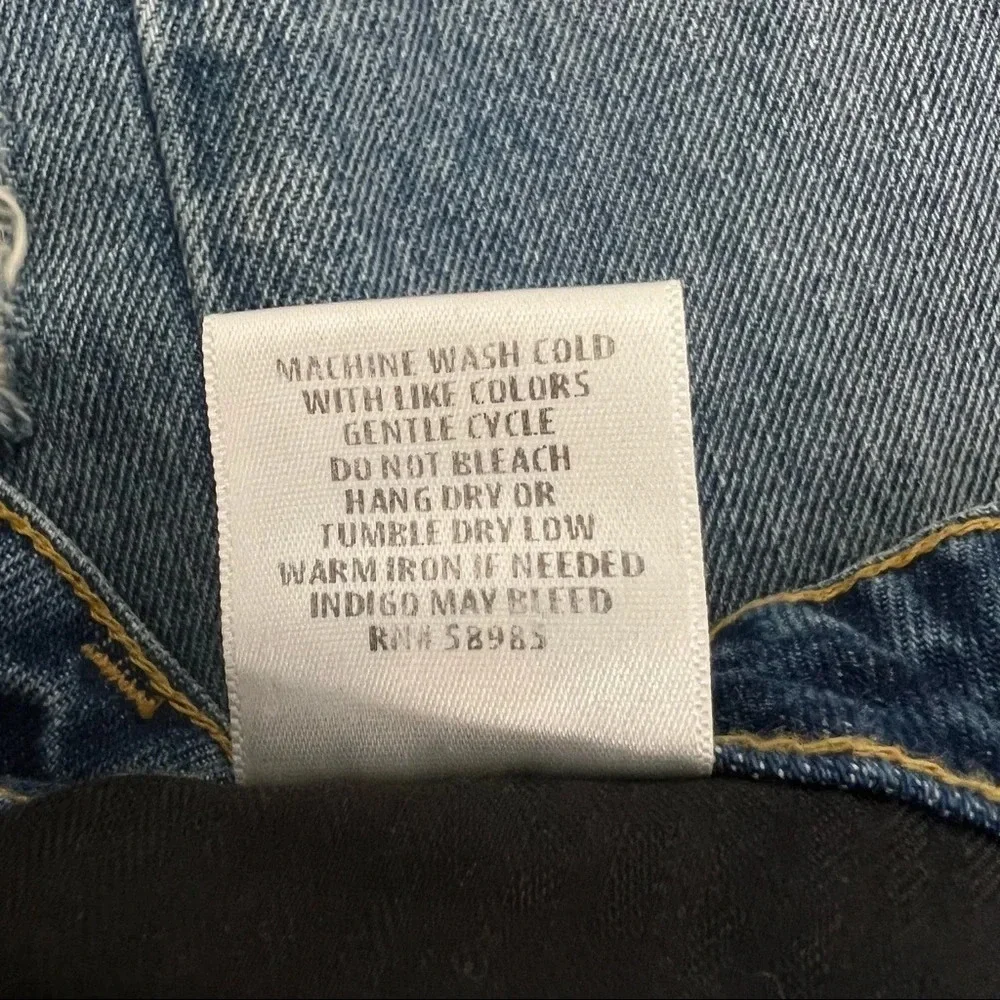 CARMAR Distressed Mini Jean Skirt Size 23 Raw hem 100% Cotton y2k Blue Denim